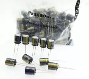 Qtà 10 Condensatore elettrolitico alluminio Panasonic 33uF 100 V ± 20% EEUFC2A330 - Foto 1 di 11
