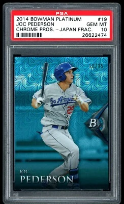 2014 Bowman Platinum JOC PEDERSON Rookie Chrome Pros Japan Frac /35 PSA 10 POP 2 - Image 1 of 3