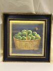 Vintage  Painting of  Apples By L.  David 12"X12" Framed