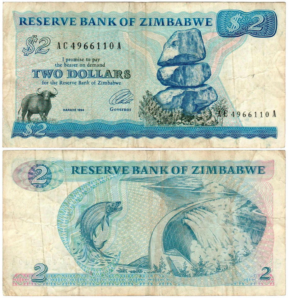 Zimbabwe $2 P#1c (1980-94) Reserve Bank of Zimbabwe VF - Image 1 of 1