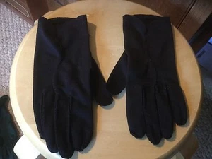 Vintage Wmns Dress Gloves.Thick Black. 9" frm wrist-longest finger. - Picture 1 of 3