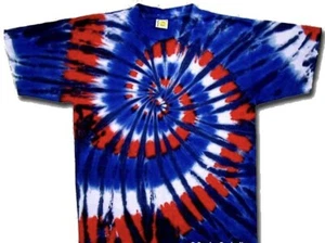 Red White and Blue tie dye shirt USA tie dye American tie dye shirt - All Sizes - Picture 1 of 1