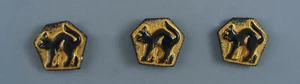 CZECH GLASS BUTTON WITH CAT IMAGE - SET OF 3 - Picture 1 of 3