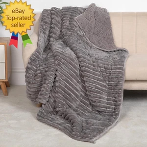 Sherpa Fleece Weighted Blanket for Adults Twin/Full Size 15Lbs, Soft Flannel Hea - Picture 1 of 12