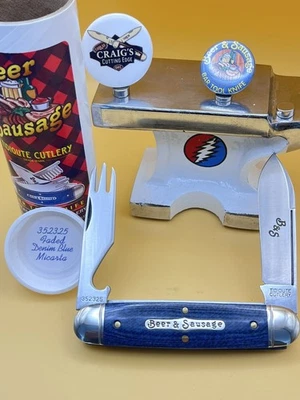 GEC Great Eastern Cutlery #35 Tidioute Beer & Sausage 352325 Blue Denim Micarta - Image 1 of 4
