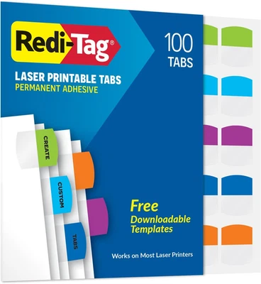 Redi-Tag Laser Printable Tabs, Permanent Index Tabs, Customizable Adhesive Label - Image 1 of 4
