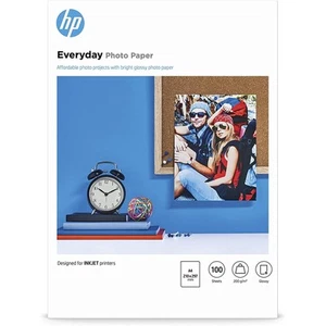 Original HP Everyday A4 Glossy Inkjet Photo Paper 200gsm - 100 Sheets (Q2510A) - Afbeelding 1 van 4