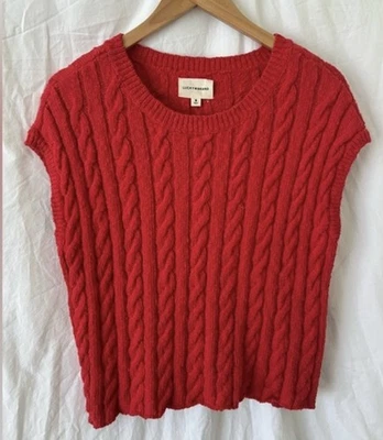 Chaleco Suéter Manga Corta Red Cable Años 90 Algodón Grunge Años 80 Suerte Nuevo XXL NUEVO Foto 1 de 4