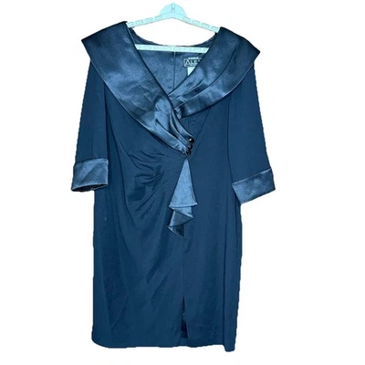 VTG Y2K Alex Evenings Dress Women 16W Black Satin Collar Elegant Formal Gala NYE - Image 1 of 4