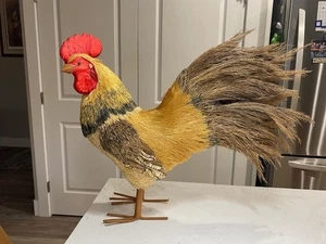 Gallo de paja vintage tamaño natural de October Hill 22"x 16"x 7" buen estado - Imagen 1 de 11