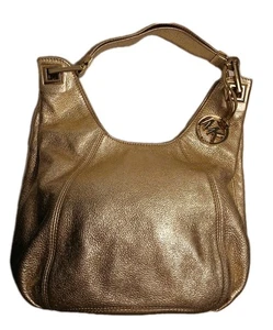 Michael Kors Handtasche Geldbeutel Gold Metallic Top Zustand! - Bild 1 von 16