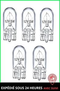 Lot de 5 Ampoules T10 W5W 12V 5W Halogène Verre Culot 2.1x9.5d - Photo 1/5