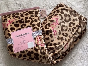 "Manta Juicy Couture Leopardo y Logo Súper Suave Talla Queen 90"" X 90"" NUEVA" - Imagen 1 de 13