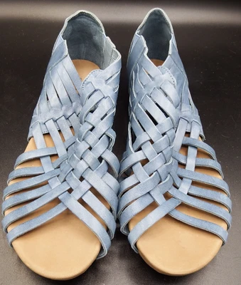 Chocolat Blu Viva blue Leather Woven Strappy Sandals flats sz 6 NWOB! - Image 1 of 4