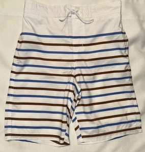 Janie And Jack Boy Size 14 Multi Striped Board Shorts Recycled Fabric UV New - Picture 1 of 7