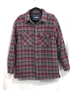 Cherokee Shirt Jacket Men's MEDIUM Quilted Lined Plaid Flannel Shacket w/Pockets - Picture 1 of 20