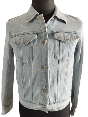 Club Monaco Damen Jeansjacke Blau Denim Größe M Baumwolle Stretch Freizeit # - Bild 1 von 4