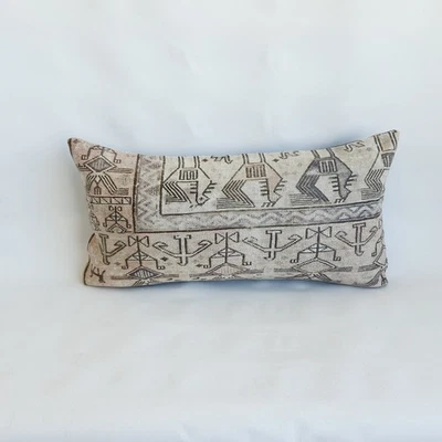 Autêntica Capa de Travesseiro 12x24, Vintage Exclusivo Tapete Turco Fronha - Imagem 1 de 4