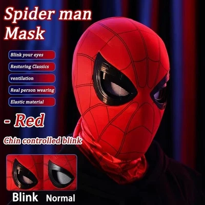 Máscara de Spider-Man Moving Arácnido Ojos Control de Mentón Ojos Casco Máscaras Accesorios Regalo Foto 1 de 4