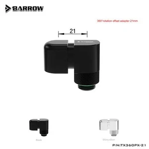 Barrow Dual Rotary 21MM Offset 45/90/360 Degree Bend Angle Rotating Fitting G1/4 - Afbeelding 1 van 14