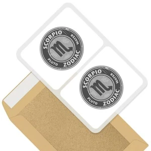 2 x Rectangle Stickers 7.5cm BW - Scorpio Zodiac Birth Star Sign #39869 - Photo 1/9