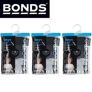 15x Bonds Boys Kids Comfy Cotton Briefs Undies Underwear Black Grey UWBT5A Bulk - Picture 1 of 5