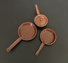 Vintage Barbie Dolls: Brown Metal Miniature Pot With Lid and Pans- Made in Japan