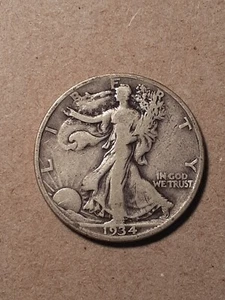 1934 S WALKING LIBERTY HALF DOLLAR - Picture 1 of 2
