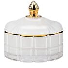  Decorative Candy Bowl Candy Jar with Lid, Candy Dish Storage 10OZ-1PACK WHITE