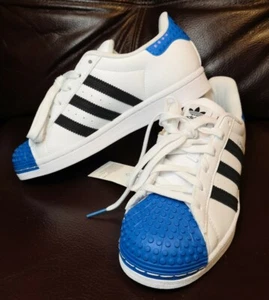 Adidas Superstar J x Lego White/Black/Blue H03954 Size 4 - Picture 1 of 10
