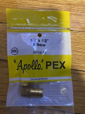 NEW APOLLO APXE12 1/2" INCH ZURN PEX ELBOW 90 BRASS BARB CRIMP 7003262 - Image 1 of 2