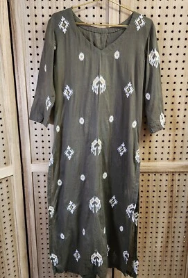 Embroidered Kameez Kurta Long Sleeve Womens See Measurements For Size Lined Lite - Image 1 of 4