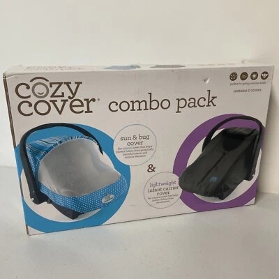 Acogedora cubierta sol e insectos/ligera paquete de 2 portabebés AZUL/CARBÓN asiento de coche Foto 1 de 4