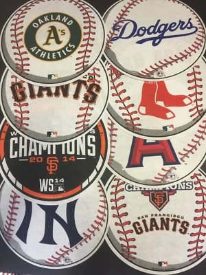 U Pick MLB Team Felt Baseball Shape Pennants 15x15 (Free Ship on 2nd item) - Image 1 of 4