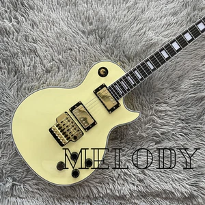 Guitarra Eléctrica Pro Custom LP - Acabado Amarillo Crema, Floyd Rose, Cuello 22 Trastes - Imagen 1 de 9