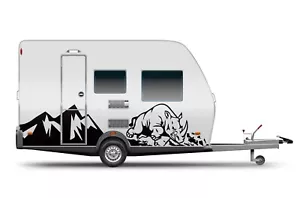 Calcomanías Stıckers Rhino Mountain gráficos para remolque de viaje pequeño RV repuesto - Imagen 1 de 5