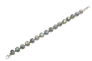 Bracelet 925 Sterling Silver Natural Gray Labradorite Gemstone C 565 - Picture 1 of 7