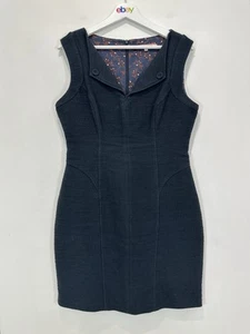 Review Dress Women Black AU 14 Sleeveless Lined Knee Length Bodycon Wool Blend - Picture 1 of 12