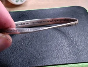 The Lord's Prayer Mobius Bangle Bracelet - 925 Sterling Silver - Tested See Pics - Picture 1 of 11