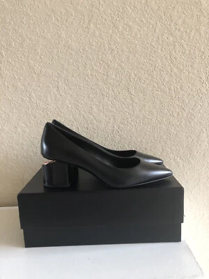 ALEXANDER WANG black leather SIMONA CUT HEEL Pumps Shoes 39 - Image 1 of 4