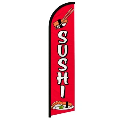 Sushi Windless Advertising Swooper Flag Food Concessions Flag - Image 1 of 2
