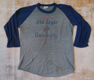 Vtg 80s Hanes Raglan Shirt Mens XL Property of Old Style USA Made Single Stitch - Picture 1 of 16