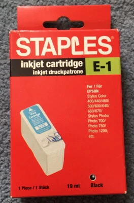 Staples Inkjet Cartridge E-1 for Epson Black - Image 1 of 4