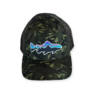 Patagonia Mesh Back SnapBack Green Camo Fish Hat Cap - Bild 1 von 5
