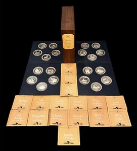 Franklin Mint Africa Wildlife Society ANIMAL BIG GAME Proof Set 20 Bronze Medals - Picture 1 of 13