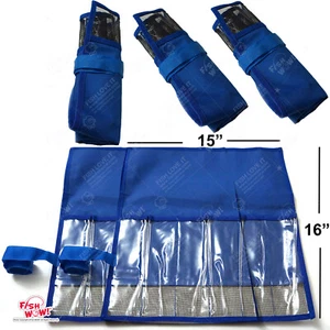 5 bolsas de señuelo de pesca enrollables para arrastrar plantillas de almacenamiento de pescado WOW!® de 6 bolsillos - Imagen 1 de 9