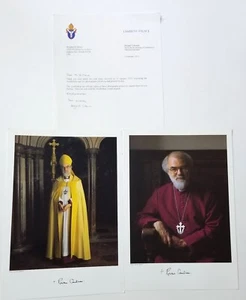 Rowan Williams The Archbishop of Canterbury REAL SIGNED Set of 2 Photo Lot COA - Picture 1 of 5