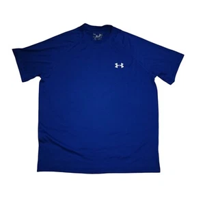 Under Armour Shirt Mens Medium M Short Sleeve Crew Neck Stretch Loose Fit Blue - Picture 1 of 24