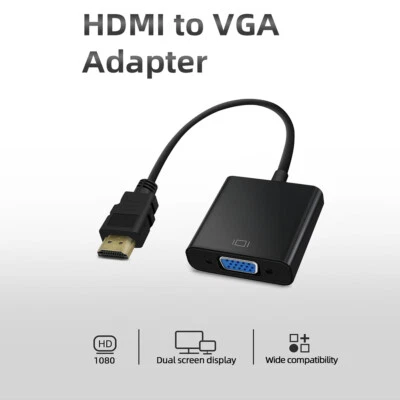 HDMI Male to VGA Female Video Cable Cord Converter Adapter 1080P For TV Monitor - Image 1 of 4