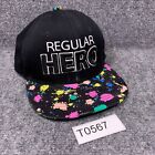 Regular Hero Paintball Paint Splat Black Hat Snapback Headlines 100% cotton
